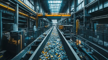 Fototapeta premium Garbage on the conveyor belt