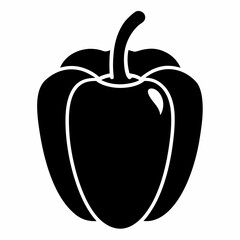 Bell Pepper Silhouette Vector icon on white background