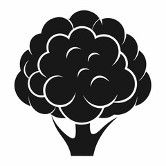 Cauliflower Silhouette Vector icon on white background