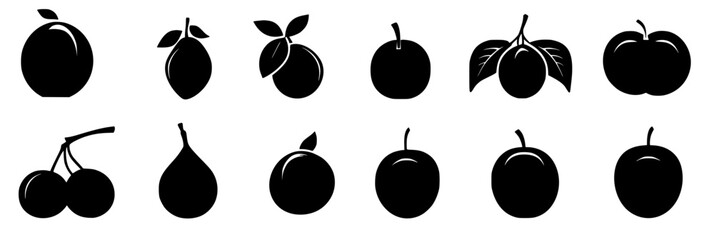 Collection of Plums vector icons, Plums vector graphics