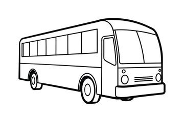 A clip art of bus transport outline illustration on white background 
