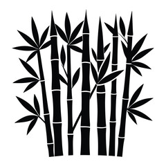 bamboo silhouette vector illustration.