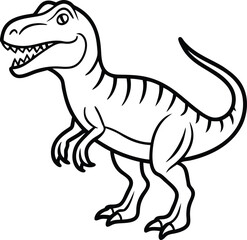 Allosaurus Line art Design With White Background 