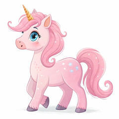 Cute Unicorn Cartoon Character