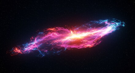 Cosmic Energy Flow: Intro Sequence - Symbolizing power, duality, energy, creation, and cosmic wonder. A vibrant swirl of pink and blue energy against a dark background