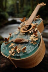 Acoustic Guitar with Nature Design

