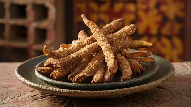 Charales: Crispy charales with natural, uneven textures, served on a traditional plate.