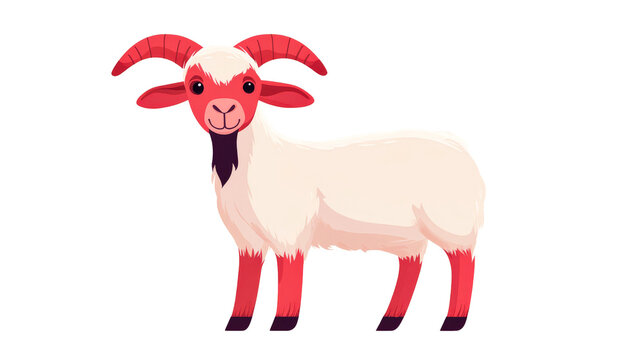 recommend clip art: Cartoonish goat with red horns and legs, cut out transparent