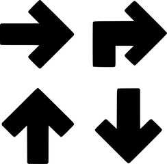Set of Simple Black Arrows for icons Design