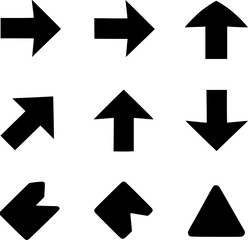 Set of Simple Black Arrows for icons Design