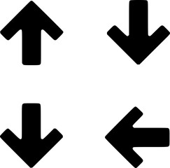 Set of Simple Black Arrows for icons Design