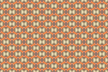 Fototapeta premium Seamless Wallpaper Shape Decoration Cloth Perspective Art Tile Design Texture Graphic Geometric Visual Endless Symmetric Fashion Digital Textile Fabric Background Interior Template Luxury Pattern.