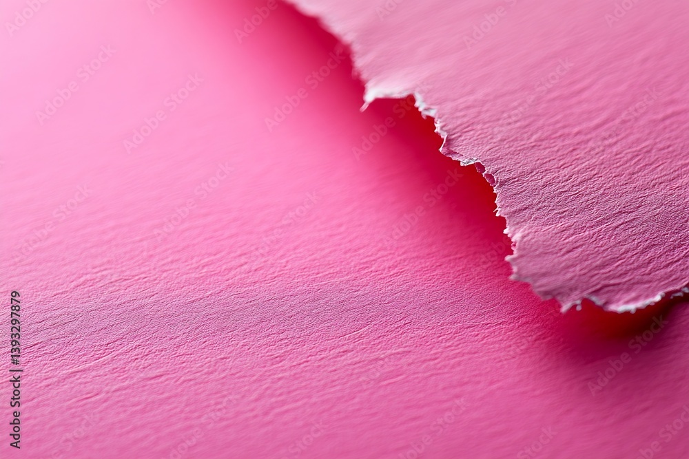 Aufkleber Torn Pink Paper Texture Macro Abstract Background Delicate Pastel Color Paper Edge Detail Minimalist Style Backdrop : Generative AI