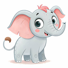 Obraz premium Cute simple elephant cartoon isolated