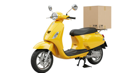 Obraz premium Isolated Yellow Delivery Scooter