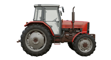 Isolated Red Tractor