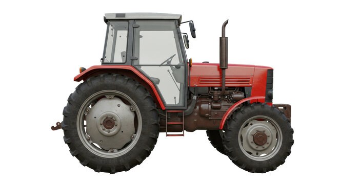 Fototapeta Isolated Red Tractor