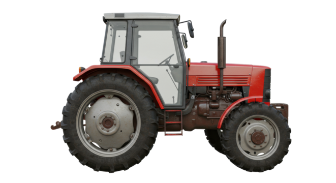 Isolated Red Tractor