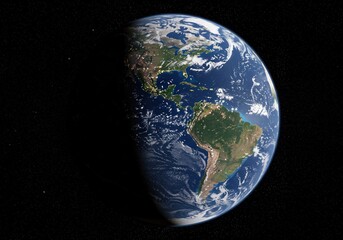 The stunning planet earth as seen from space, showcasing continents in vibrant detail.