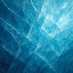 Abstract texture of deep blue glacial ice with transparent layered structure. Generative AI