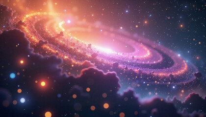 Colorful nebula swirling in deep space background, cosmic beauty