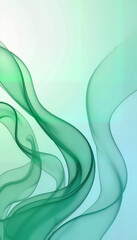 Whimsical abstract swirls of green and blue, minimalist artistry