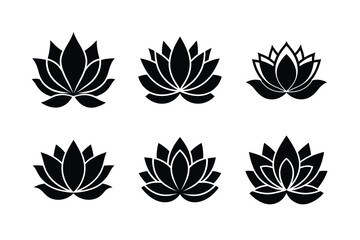 lotus flower icon vector art silhouette 