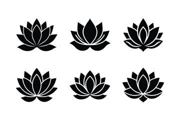 lotus flower icon vector art silhouette 
