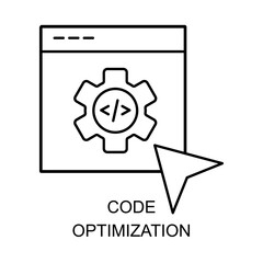 Vector for Code Optimization. A symbol representing the enhancement of coding practices to boost software performance with editable stroke.
