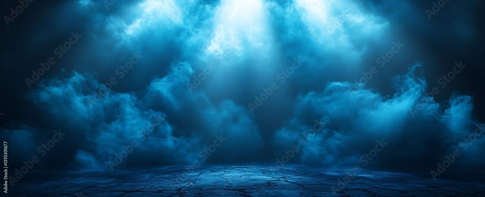 Aufkleber dramatic stage lighting with misty clouds and textured floor abstract background perfect for concert