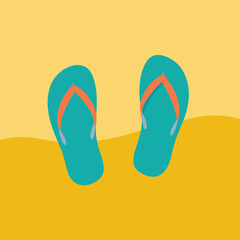 flip flops left on the sand 