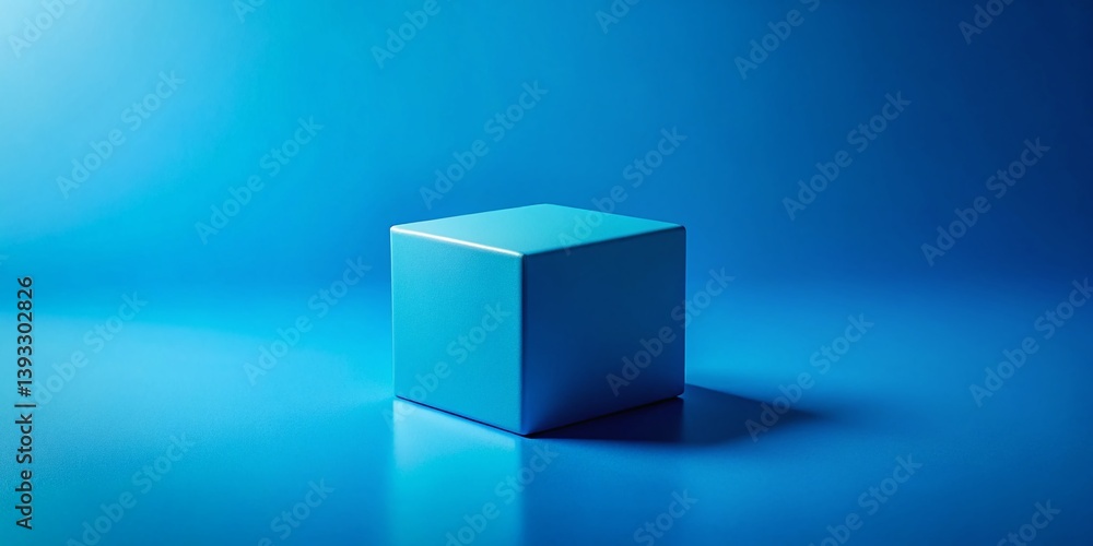 Poster abstract minimalist blue square and cube geometric design a modern background for digital projects p