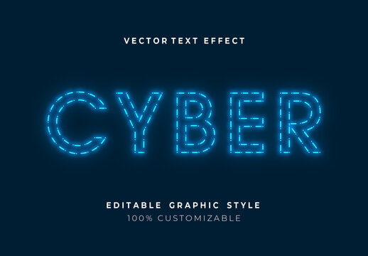 Neon Dashed Glow Text Effect