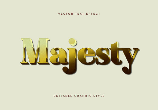 Golden Shiny Metallic Gradient Font Bold Elegant 3D Text Effect