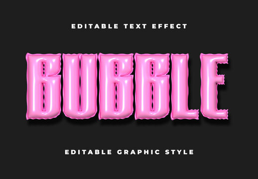 Pink Balloon Glossy Font Bubble Shiny Plump Text Effect