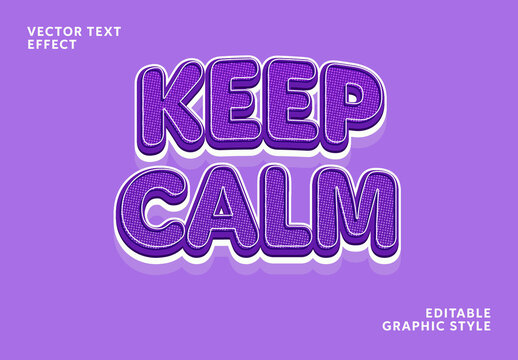 Purple Bold Comic Style Vector Text Effect