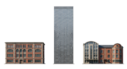 Isolated city buildings