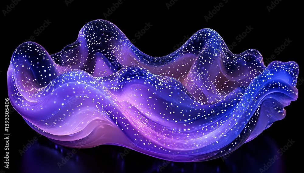 Poster stunning cosmic themed abstract wave bowl capturing the brilliance of pink and blue in a surreal flu
