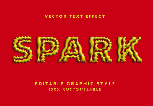 Yellow Wubble Textured Font Wavy Glossy Text Effect