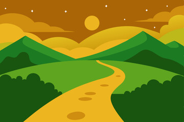 Obraz premium landscape with mountains and hills