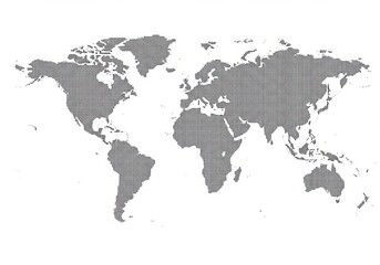 Fototapeta premium World Map on Black Background Vector Illustration Showing Continents and Countries