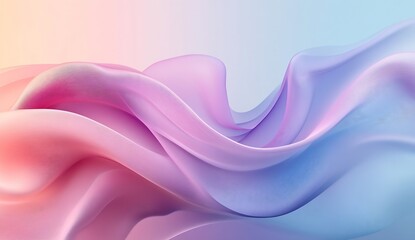 Elegant flowing fabric waves in gentle pastel colors creating a dreamy abstract background with a light touch : Generative AI