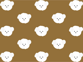 Dog Pattern Vintage Design Vector Textile