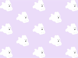Dog Bichon Pattern Vintage Design Vector Textile