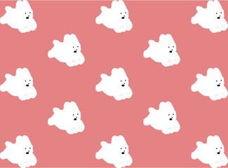 Dog Bichon Pattern Vintage Design Vector Textile