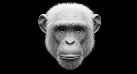 Melancholy Chimpanzee Portrait: A Minimalist Study