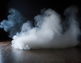 white smoke on black background, Studio show with white smoke on black background, modern style photoshoot background, product photoshoot with presentation and with copy space