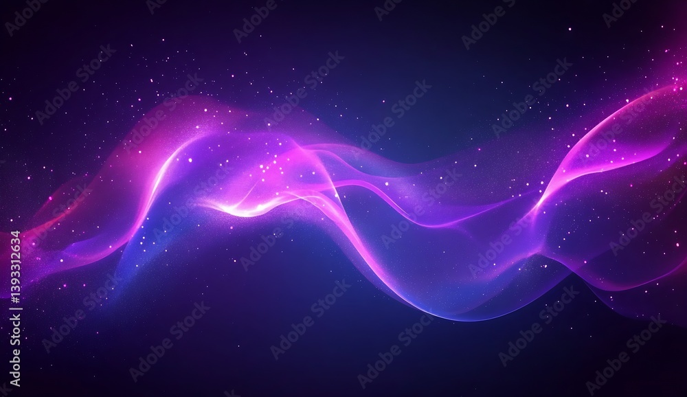 Fototapete ethereal light wave featuring luminous colors and flowing patterns in cosmic space : generative ai
