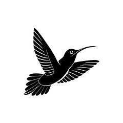 Obraz premium hummingbird silhouette logo vector line art logo design