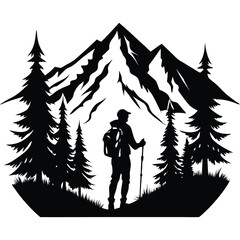 vector illustration of a man with a backpack
